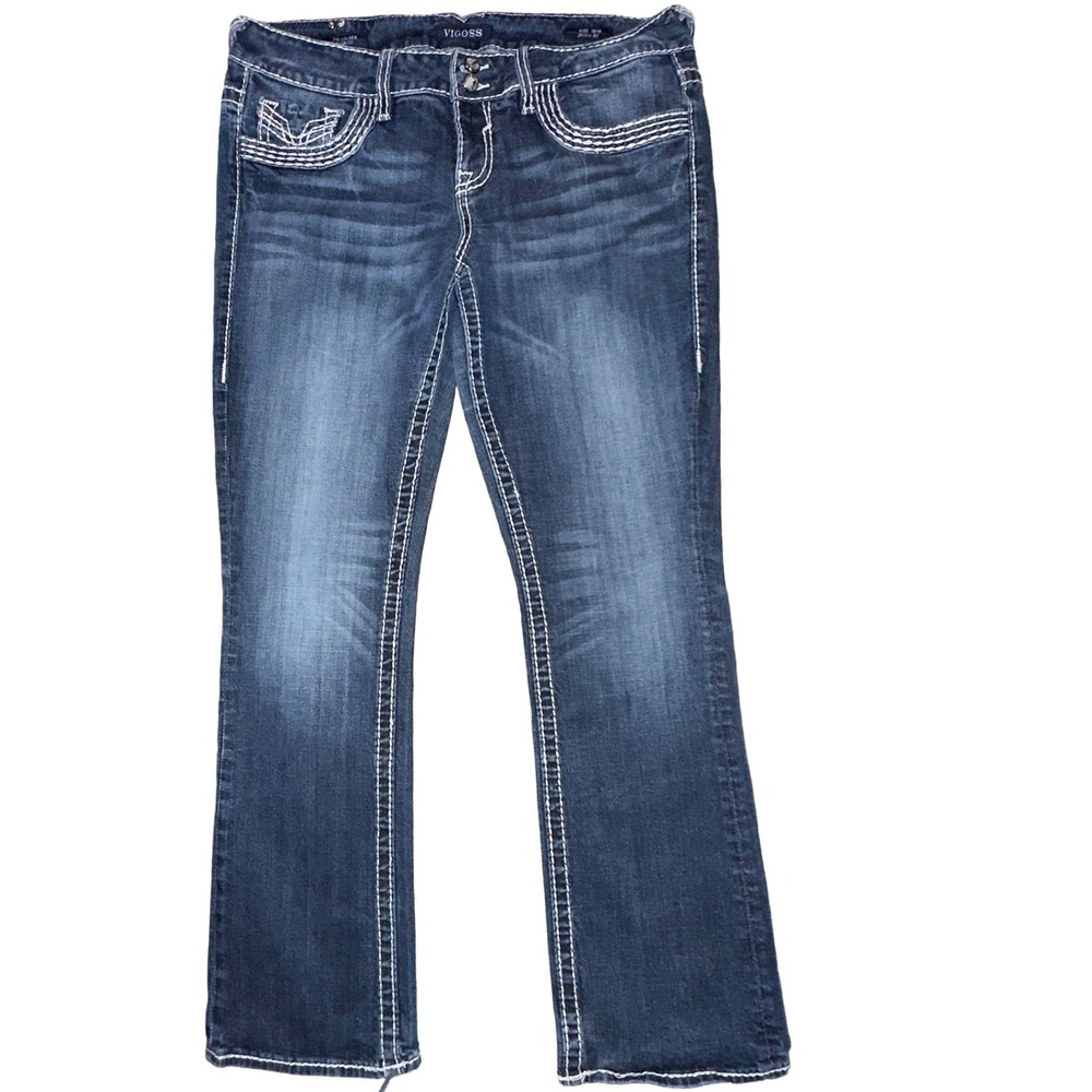 Vigoss The Chelsea Slim Boot Jeans Contrast Stitch Women Tag 13/14 (36"x31")